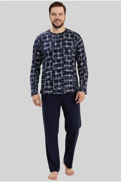 Bravie Erkek Büyük Beden Pijama Takımı 9757 Koyu Renkler - 5