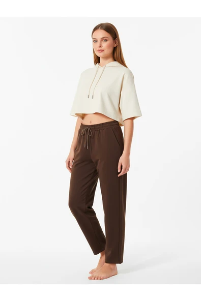 Bravie Düz Paça Eşofman Altı Kremit 3011