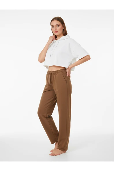 Bravie Düz Paça Eşofman Altı Hardal 3011