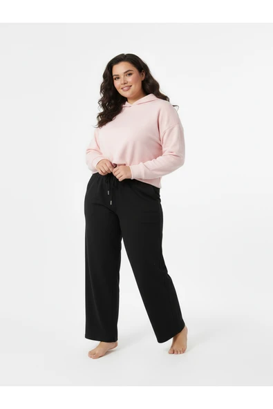 Bravie Düz Paça Büyük Beden Eşofman Altı Siyah 2016 - 3