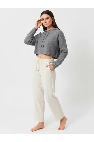 Bravie Düz Paça Eşofman Altı Bej 3011