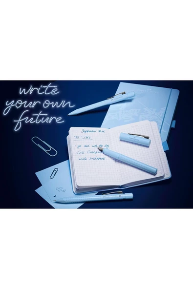 Grip 2011 Hediye Seti Gök Mavisi Metal Kutu Dolma Kalem Ve Tükenmez Kalem Yedek Kartuş - Resim 3