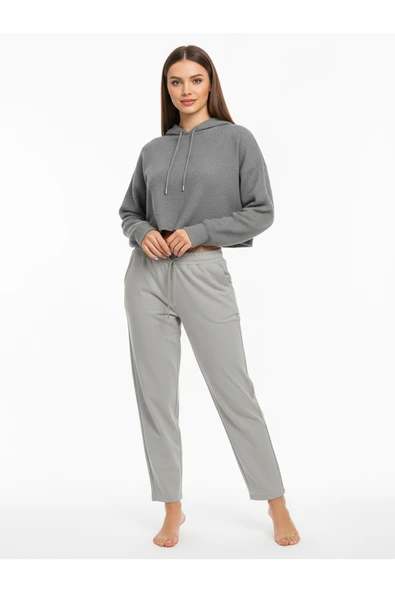 Bravie Düz Paça Eşofman Altı Gri 3011 - 2