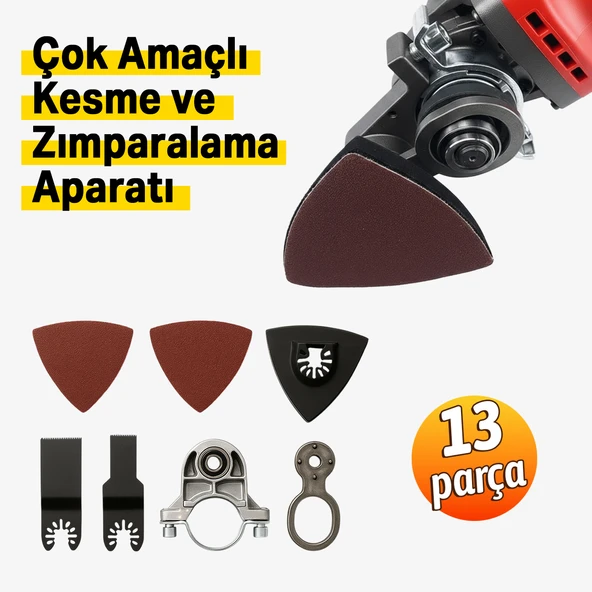Çok Amaçlı Kesme Zımparalama Aparatı M14 Uyumlu 115 mm Spiral Adaptör 13 Parça - Resim 2