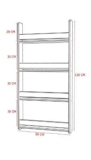 Montessori 4 Raflı Mdf Çocuk Kitaplığı 120x60 Cm  Safir Meşe - Resim 3