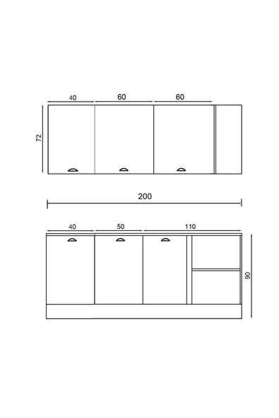 200 CM %100 MDF Greena White Köşe Modülü - Resim 5