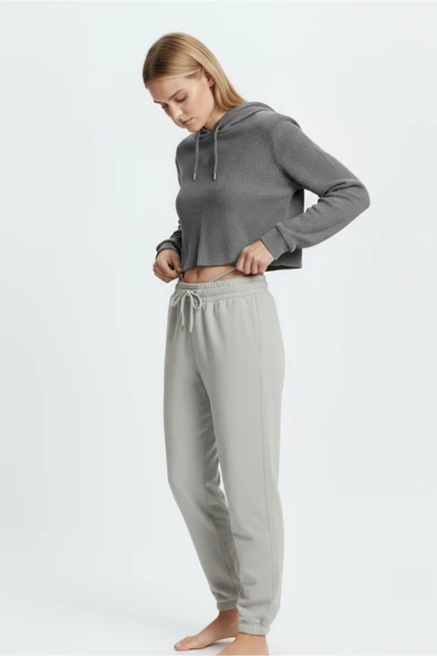Bravie Jogger Paça Eşofman Altı Gri 3013 - 3