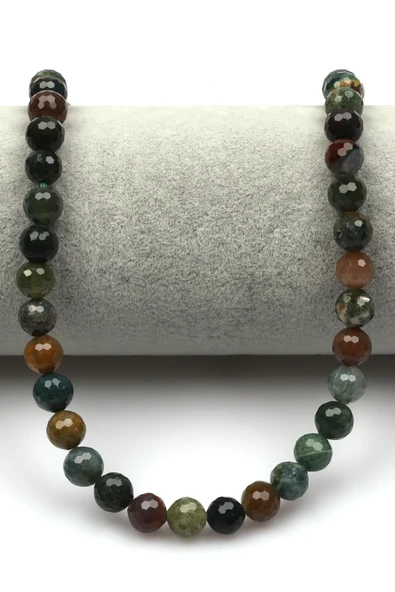 Yeşil Akik (A Kalite) Doğaltaş Dizi 8 mm Fasetli Küre Kesim - Resim 2