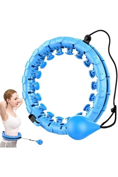 Akıllı Hulahop Çemberi Mavi – Ayarlanabilir Masajlı Egzersiz Çemberi - Resim 2