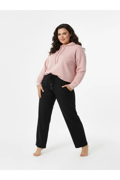 Bravie Düz Paça Büyük Beden Eşofman Altı Siyah 2016 - 2