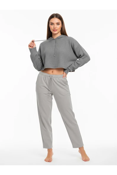 Bravie Düz Paça Eşofman Altı Gri 3011