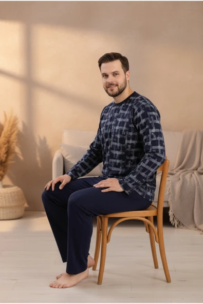 Bravie Erkek Büyük Beden Pijama Takımı 9757 Koyu Renkler - 4