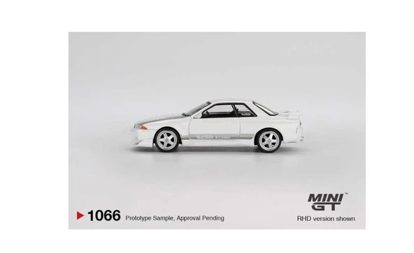 Mini GT 1066 Nissan Skyline GT-R (R32) VeilSide Combat C-I White 1/64 Model Araba - Resim 3
