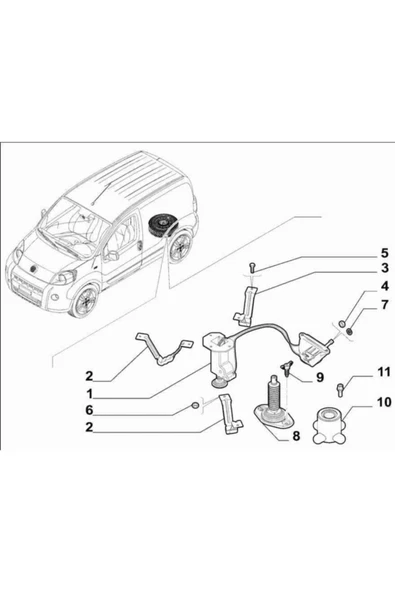 Fiorino Stepne Taşıyıcı Vida Mekanizma Çivisinin Civatası 51910872 - Resim 2