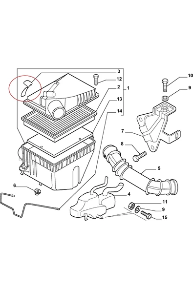 Fiat Palio Albea Hava Filtre Kutusu Mandalı - Resim 2