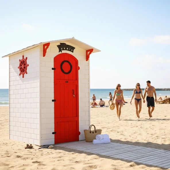 MANDU Ahşap Soyunma Kabini XL MAVİ - Resim 5