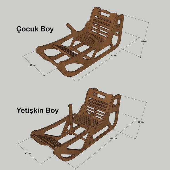 MANDU Ahşap Kar Kızağı - Resim 6