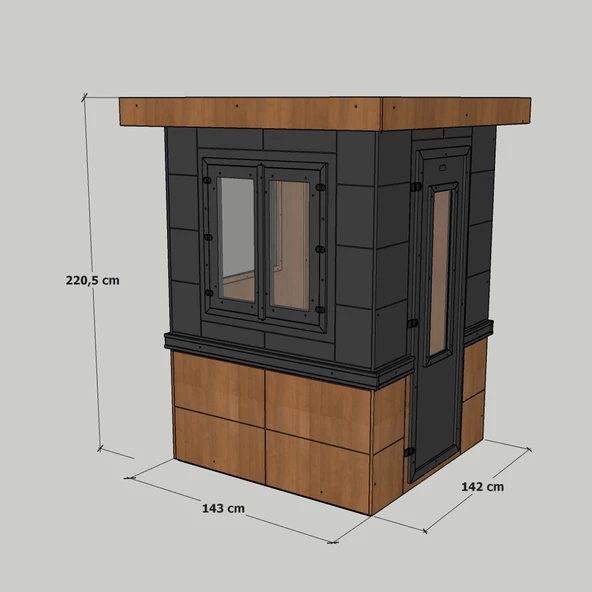 MANDU Ahşap Güvenlik Kulübesi (Güvenlik Kabini) - Resim 8