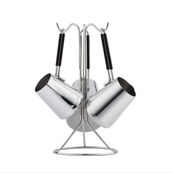 Nehir Everest Askı Standlı 4 Parça Çelik Cezve Seti - Resim 2