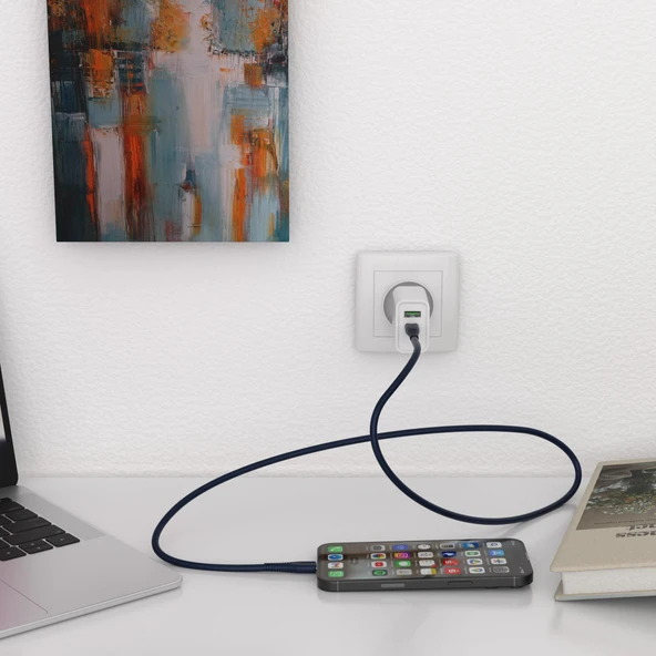 Polosmart PBS407 Micro USB Şarj ve Data Kablosu 2.4 Amper  1.2 Metre Gri - Resim 3