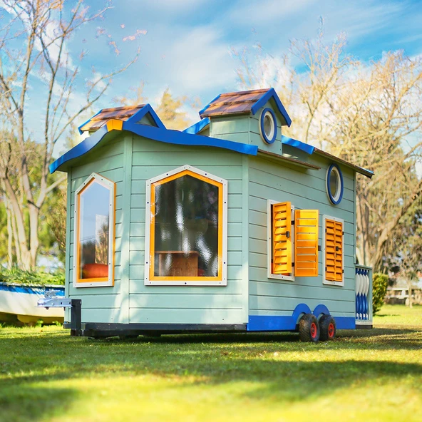 MANDU Ahşap Çocuk Tinyhouse Oyun Evi - Resim 2