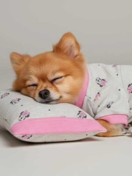 Minnie Pembe Köpek Uyku Takımı | Pamuklu Penye Köpek Tulumu ve Mini Yastık | Küçük Irklar İçin | Tüy Dökülmesini Azaltır - Resim 10