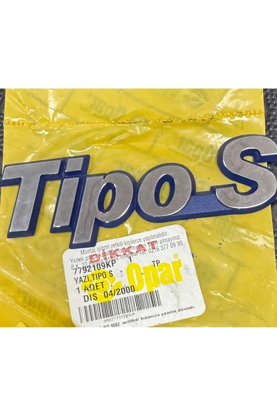 YAZI TİPO S ürün görseli 1