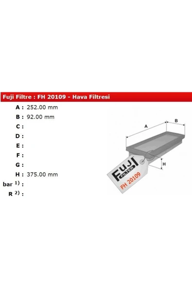 HAVA FILTRESI 126 BIS 7588406 7591286 7635767 GOLD ürün görseli 1