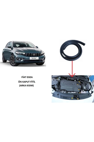 FİAT EGEA KAPUT FİTİLİ ARKA KISIM  ( ÖN CAM IZGARANIN OLDUĞU TARAF) 51982582 eta110 ürün görseli 1