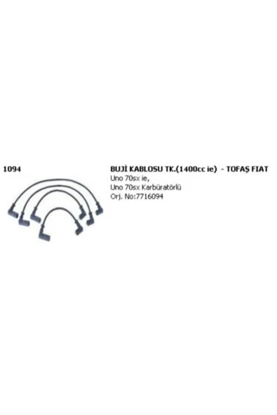 Buji Kablosu Uno 70Sxie - 70Sx Karburatorlu 1,4Cc-716094, 7620467, 7716094, ürün görseli 1
