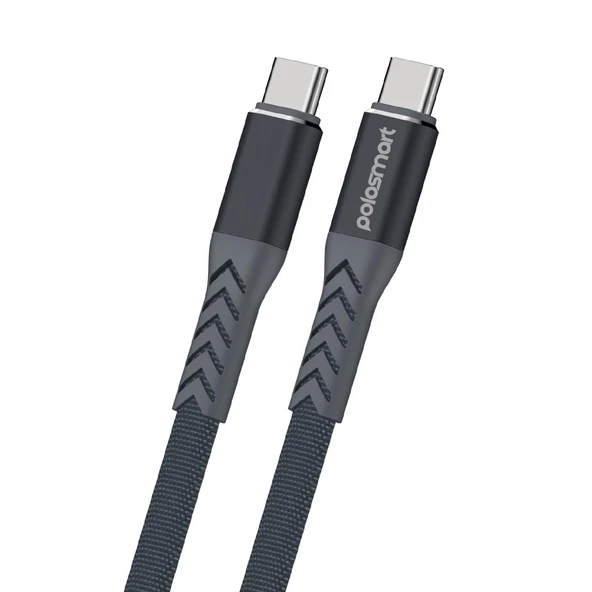 Polosmart PBS411 65W Type-C to Type-C Hızlı Şarj ve Data Kablosu Notebook ve Macbook Uyumlu 1.2M Gri ürün görseli 1