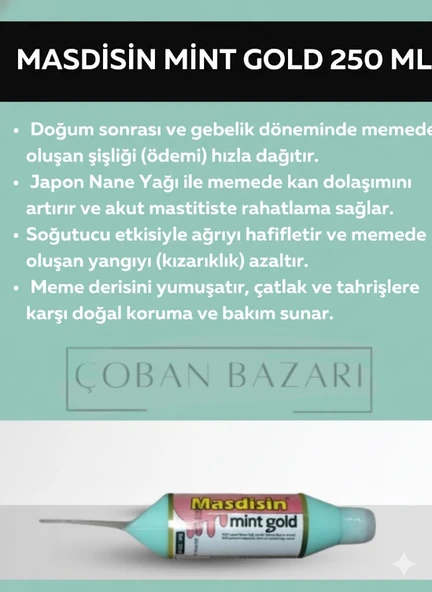 Royal Masdisin Mint Gold Meme Bakım Kremi 250 ML ürün görseli