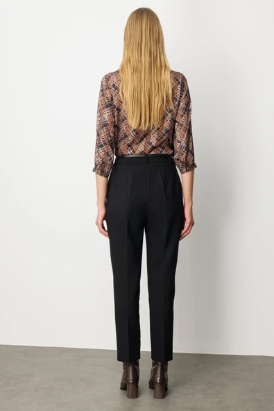 Ekol Beli Kemerli Dar Paça Pantolon - Resim 5