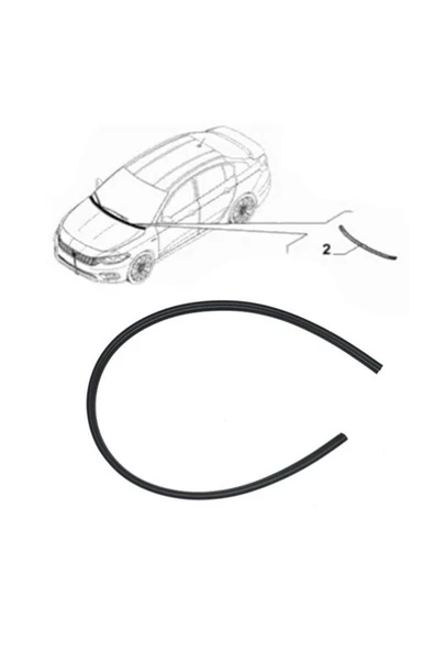 FİAT EGEA KAPUT FİTİLİ ARKA KISIM  ( ÖN CAM IZGARANIN OLDUĞU TARAF) 51982582 eta110 - Resim 2