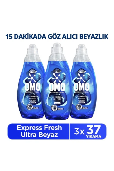 Omo Express Fresh Ultra Beyaz Sıvı Çamaşır Deterjanı 1480 ml X3 ürün görseli