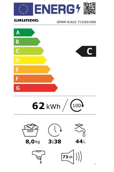 Gpwm 81622 8 Kg 1000 Devir Çamaşır Makinesi - Resim 6