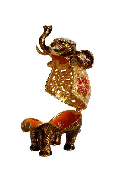 taru pasaj Kristal Taşlı Metal Fil Biblo – 12x7 cm – El Yapımı Dekoratif Süs Eşyası – Şans ve Bereket Sembolü - Resim 4