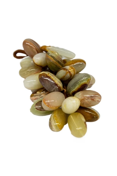 Oniks Taş Üzüm Salkım - Doğal Taş Damarlı Akik Üzüm Salkım ürün görseli