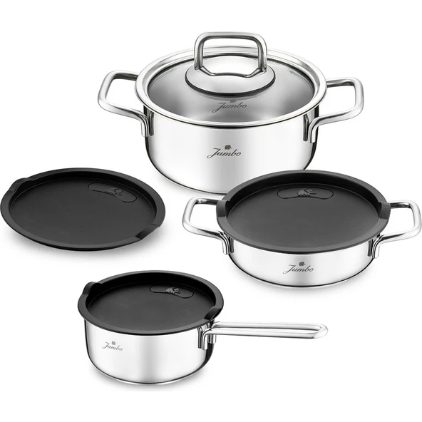 Jumbo Lyon 4 Parça Midi Çelik Tencere Seti - Resim 2