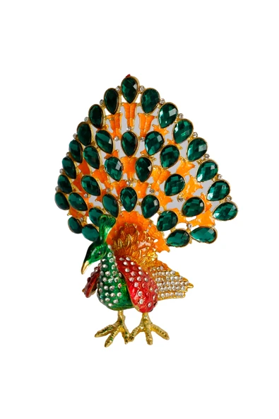 taru pasaj Kristal Taş İşlemeli Metal Tavus Kuşu Biblo – Dekoratif Şık Tasarım, 14x12 cm ürün görseli