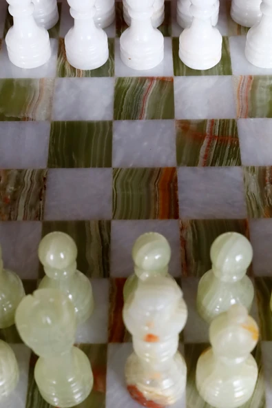 taru pasaj El Yapımı Doğal Taş Satranç Takımı – Özel Hediye Seçeneği - Resim 2