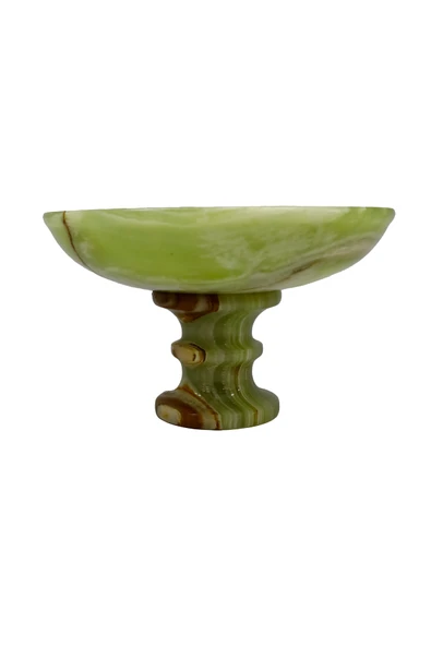 taru pasaj El Yapımı Dekoratif Oniks Doğal Taş Ayaklı Çanak | Şık Dekor & Özel Hediye - Resim 5