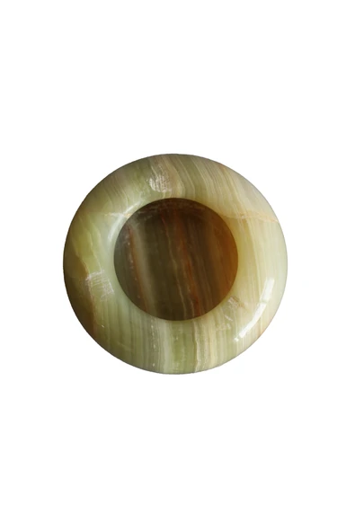 taru pasaj Özgün ve Doğal Oniks Taş Kül Tablası – El Yapımı Dekoratif Taş Küllük (7,6 cm x 2,8 cm) ürün görseli