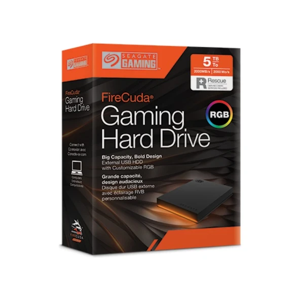 Seagate FireCuda Gaming Taşınabilir HDD 2TB, USB 3.2(5000 Mbit/s Aktarım Hızı,Razer Chroma™ RGB)+ PC, Mac®,ChromeBook®+ 3 Yıl Seagate Data Kurtarma Garantisi(STKL2000400) - Resim 4