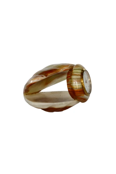 taru pasaj "Doğal Oniks Taşından Dekoratif Deniz Kabuğu Masa Saati – Şık ve Özel Tasarım Hediyelik" - Resim 2