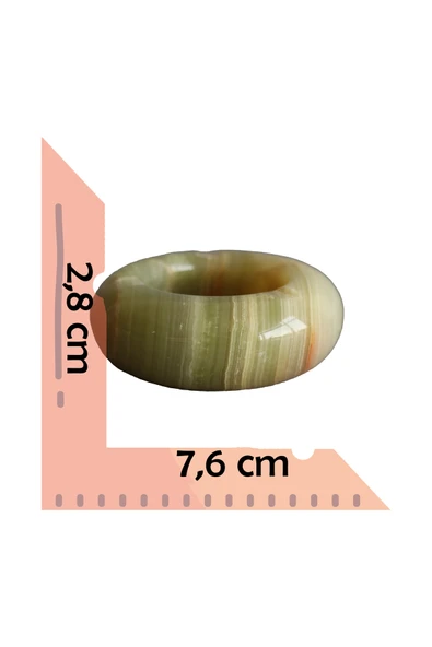 taru pasaj Özgün ve Doğal Oniks Taş Kül Tablası – El Yapımı Dekoratif Taş Küllük (7,6 cm x 2,8 cm) - Resim 3