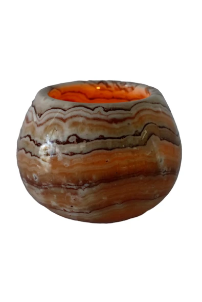 taru pasaj El Yapımı Oniks Hacıyatmaz Mumluk – Doğal Taş ile Sıcak ve Şık Dekor - Resim 6