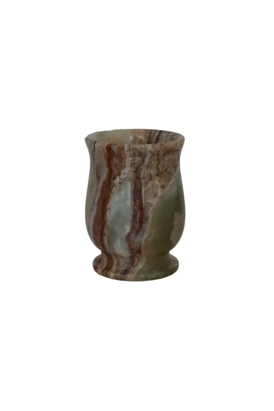 taru pasaj Doğal Oniks Taşından El Yapımı Bardak – 5x7 cm Şık Sunum ve Dekorasyon ürün görseli