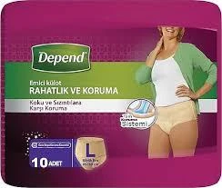 Depend Kadın Emici Külot Large 10'lu ürün görseli