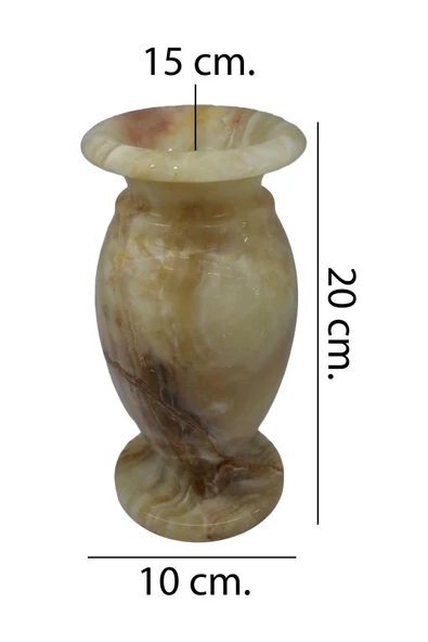 taru pasaj "Doğal Oniks Küp Model Vazo – 20 cm El Yapımı Dekoratif Tasarım" - Resim 2